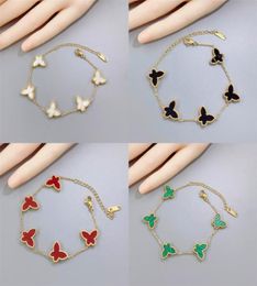 Handmade Double Side Clover Butterfly Charm Bracelet for Women Gift9787997