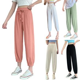 Women's Pants Corduroy Harem Spring Summer Women Drawstring High Waist Jogger Sweatpants Slim Fit Casual Carf Length Cropped Trousers