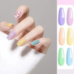 Macaron Colors Gel Nail Polish Pink Blue Green Soak Off Uv Manicure Kit Spring Art Design DIY 240430