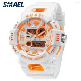 Wristwatches SMAEL Casual Sport Watch For Women Double Display Clock Waterproof Ladies Digital Quartz Alarm Wristwatch Silicone Strap