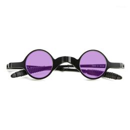 Sunglasses Folding Round Women Brand Designer Fashion Retro Rimless Small Frames Sun Glasses Men Goggle Eyewear FML1 261e