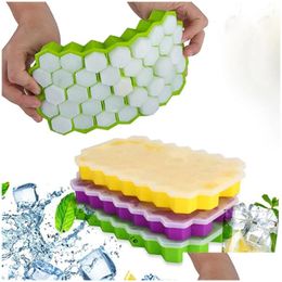 Other Bar Products 37 Holes Honeycomb Ice Cube Mould Food Grade Flexible Sile Mods For Whiskey Cocktail Kitchen Accessories Drop Delive Dhnbe