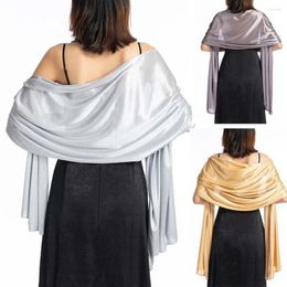 Scarves Weddings Evening Dress Large Shawl Scarf Accessories Solid Colour Wraps Silk Female Satin Korean Style