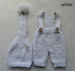 newborn photography props long wool pants and hat set