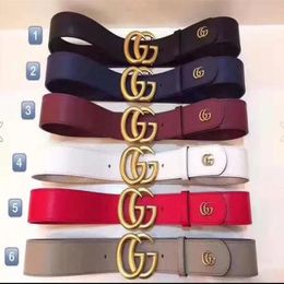 New luxury designer belt classic style red green canvas leather belt double letter brass buckle men and women leisure belt4569499