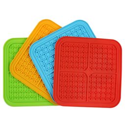 Pet Feeding Lick Mat Fun Alternative to Slow Feeder Dog Bowl Silicone Calming Pad for Anxiety Relief IQ Treat Mats KDJK21034367099