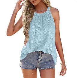 Casual Dresses Hollow Out Crochet Summer For Women 2024 Solid Color Sleeveless Tank Dress Female Loose Tee Tops Beach Cover Ups