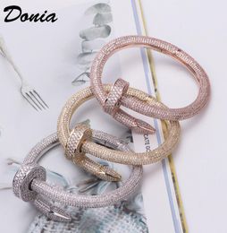American Donia Jewellery luxury bangle party European and fashion classic large nails copper microinlaid zircon designer birthday g2342467
