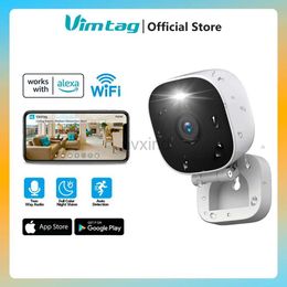 IP Cameras VIMTAG WiFi Security Camera Mini Outdoor IP Camera Monitoring Waterproof 10M Night Vision 2-way Audio AI Detection and Alexa d240510