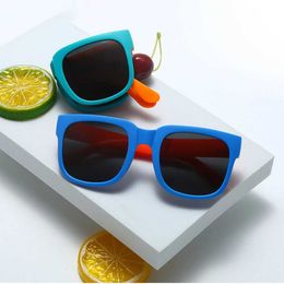 Sunglasses Folding Childrens Boys and Girls Retro Sports Square ldren UV400 Sun Visors Outdoor Baby H240510