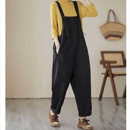 Women's Jumpsuits Rompers Oversized Playsuits Women Casual Loose One Piece Outfit Women Korean Fashion Jumpsuits Cross Pants Overalls for Women Clothes Y240510