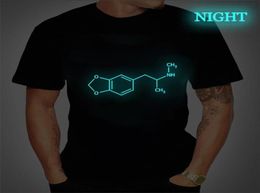 MDMA Molecule Print Shirts Harajuku Oversized High Street Tshirt Vintage Style Allmatch Fashion Luminous Tshirt Unisex Clothes 2202672120