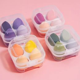 4pcs Makeup Sponge Blender Cosmetic Puff with Storage Box Foundation Beauty Sponge Women Make Up Accessories