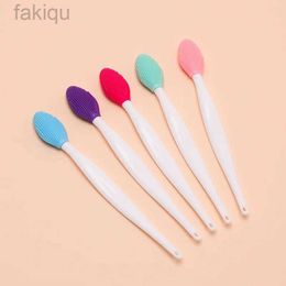 Cleaning 1 beauty skincare and cleansing silicone brush for exfoliating nose cleaning blackhead removal brush tool with replacement head d240510