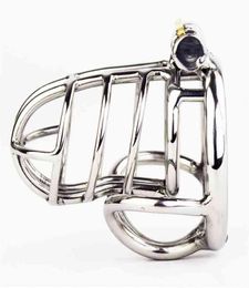 Stainless Steel Cock Cage With Scrotum Bondage Ring Male Belt Device Penis Lock Cock Ring Sex Toys For Men 2103248888402