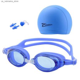 Diving Goggles Swimming cap swimming goggles anti fog waterproof earrings pool equipment mens womens childrens and adult sports diving Q240410