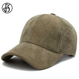 Ball Caps FS Trendy Army Green Corduroy Cap For Men Women Summer Baseball Caps Streetwear Snapback Hip Hop Trucker Hats Casquette Homme Y240507
