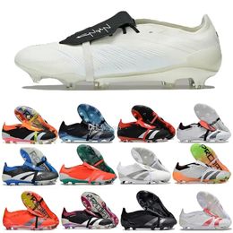 PREDAT0R Elite Foldover Fold over Tongue FG Soccer Shoes Predstrike Solar Red Core Black Pearlized Energy Nightstrike Pack Football Cleats Kids Youth Men Cleats