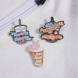 Brooches Cute Coffee Bottle Enamel Pins Love Cold Drinks Funny Cartoon Lapel Badge Clothes Accessories Jewellery Gift For Friends