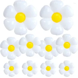 Party Decoration 10Pcs Daisy Balloons Huge White Flower Aluminum Foil For Birthday Baby Shower Wedding Decorations Supplies