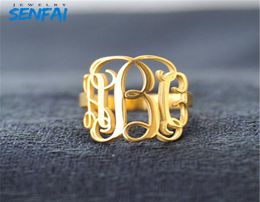 Private Custom Personality Monogram Initials CopperStainless SteelZinc Alloy Fashion Rings Jewelry for Women 3892177