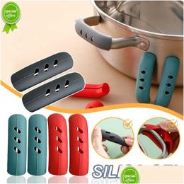 Baking Pastry Tools New 4/8/12Pcs Grip Sile Pot Holder Sleeve Heat Resistant Glove Pan Handle Er Kitchen Tools Gadgets Drop Delivery Dh5Db