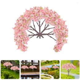 Decorative Flowers Greenery Decors Model Sand Table Landscape Cherry Blossom Trees