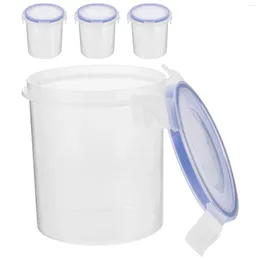 Storage Bottles 4 Pcs Milk Cup Food Containers Lids Oatmeal Jar Plastic Leak-proof Yogurt Box Cereal Large Mouth Practical Fruits