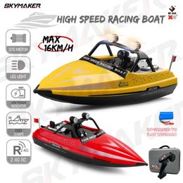 Wltoys Boat WL917 Mini RC Jet Boat with Remote Control Water Jet Thruster 2.4G Electric High Speed Racing Boat Toy for Children 240510