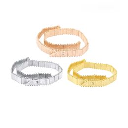 Designer Jewelry think chains belt wide band bracelet bangles Titanium Steel excellent quality Pulsera 925 NEW YORK letter engraved