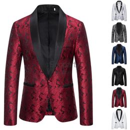 Men's Suits Men Fashion Jacquard Blazer Coat Spring Autumn Business Gentleman Elegant Sequined Suit Jacket Stage Party Wedding Clothes