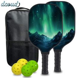 dcoud Pickleball Paddles Set USAPA Compliant Power Sweet Spot 4 Balls Portable Racquet Cover Carrying Bag Kit Indoor Outdoor 240507
