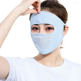 Scarves Face Shield Silk Anti-UV Sun Protection Solid Colour Womne Mask Summer Sunscreen Gini Driving Cover