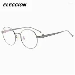 Sunglasses Frames ELECCION Pure Titanium Round Glasses Frame Men Optical Myopia Eyeglass Women Prescription Eyewear