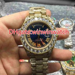 Huge diamonds bezel wrist watch 43MM hip hop rappers full iced out gold case automatic watches free shipping 298W