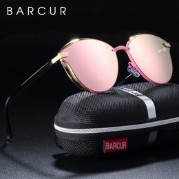 BARCUR Luxury Polarized Sunglasses Women Round Sun Glassess Ladies Lunette De Soleil Femme 240510