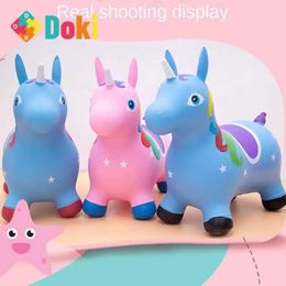 Intelligence toys DokiToy New Color Horse Painted Vaulting Horse Inflatable Toy Childrens Mount Thickened Leather Horse Hot 2023 Creative T240509