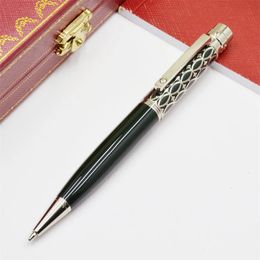 MOM CT Ballpoint Rollerball Pens Santos De Luxury Writing Stationery Gift Office Supplies With Unique Carving Dark Green Silver 240509