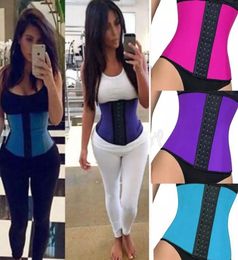 Black Body Shapers Waist Trainer Women Slim Fitness Waist Cincher Corset Belt Shaperwear Plus Size Black Purple Blue Rose Red3030847