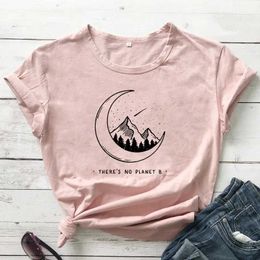 Women's T-Shirt Y2k Short Slves T-shirt Theres No Plant B Graphic Save The Ocean Vintage T Fashion Clothing Casual Mountain Slogan Tops Y240509