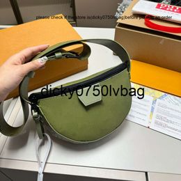 Lvity LouiseViution Lvse Embossed Men Bag Half Fashion Moon Leather Croissant New Style Crossbody Man Wide Belt Hobo Fashionable Classic Flower Top Quality Lvse