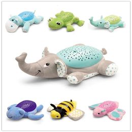 Project Animal Music Starry Sky Light Projector Starry Light Sleep Toy Baby Comfortable Plush Doll 240509