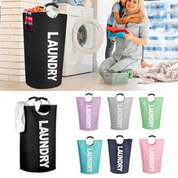 90L Large Laundry Basket Foldable Dirty Clothes Toys Storage Bag Oxford Fabric Durable Alloy Handle Organiser 240510