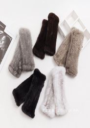 gloves Light luxury autumn and winter knitting Half Finger female warm driving navigation mobile phone touch screen8475793