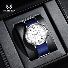 Wristwatches OCHSTIN Creative Nylon Series Watch Multifunction Quartz Movement 2024 Simple Trend Men's Watches