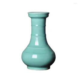Vases Longquan Celadon Study Living Room Ornaments Large Ceramic Vase Porch Creative Seven String Bottle.