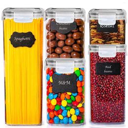 Storage Bottles Kitchen Variety Set Of 5 Pantry Organisation Canisters With Lids Marker And Labels Included