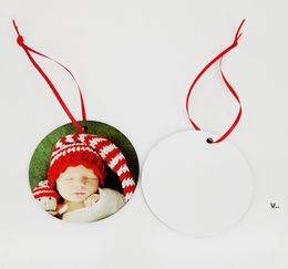 Sublimation Christmas Ornaments MDF Blank Round Square Snow Shape Decorations Thermal Transfer Printing Tree Pendant Decors CCF9249858915