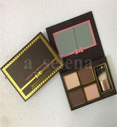 Cocoa Contour Kit Highlighters Palette Nude Color Cosmetics Face Concealer Makeup Chocolate Eyeshadow with Buki Brush7388276