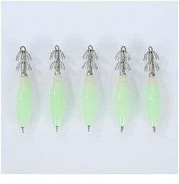 Fishing Hooks 5 Pcs Glow Squid Jigs Hard Body Luminous Hooks Artificial Bait Fishing Accessories Supplies Lures jllIlQ9910394